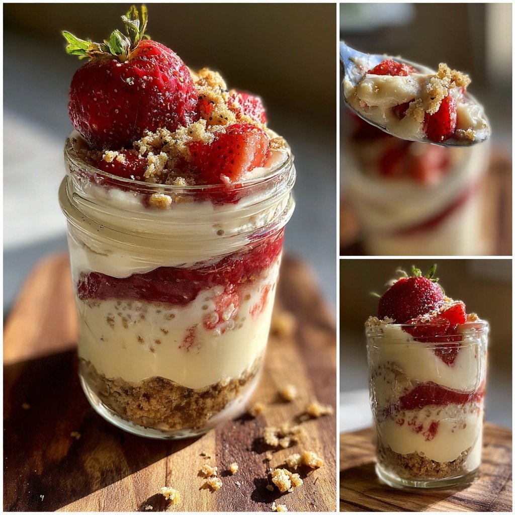 Strawberry Cheesecake Overnight Oats With Chia