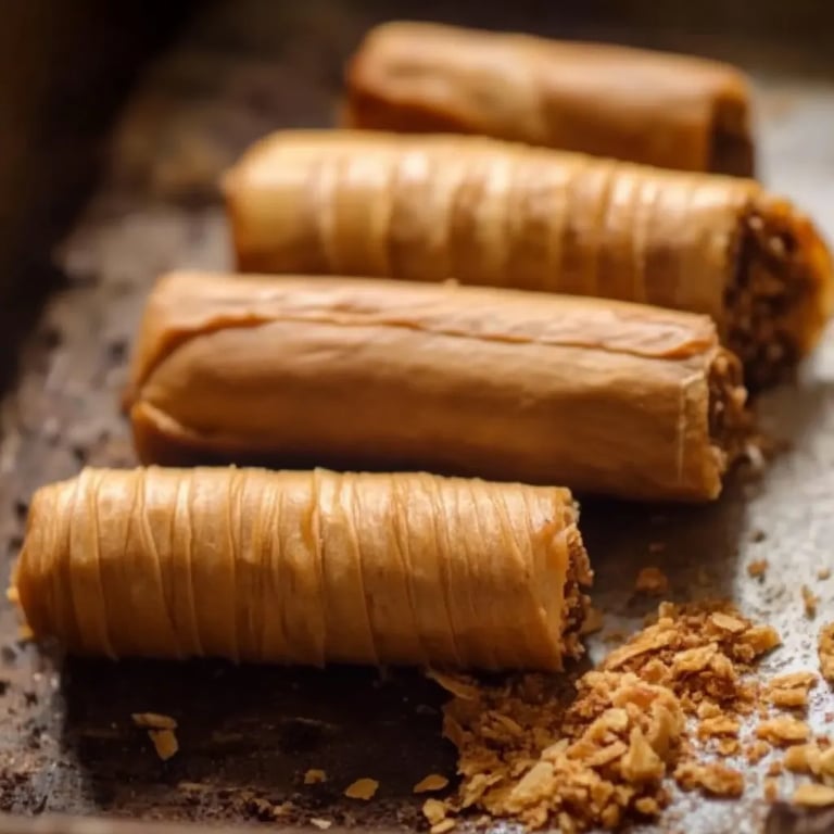Hazelnut Custard Fillo Cigars