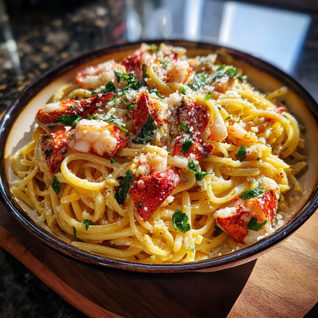 Garlic Butter Lobster Pasta