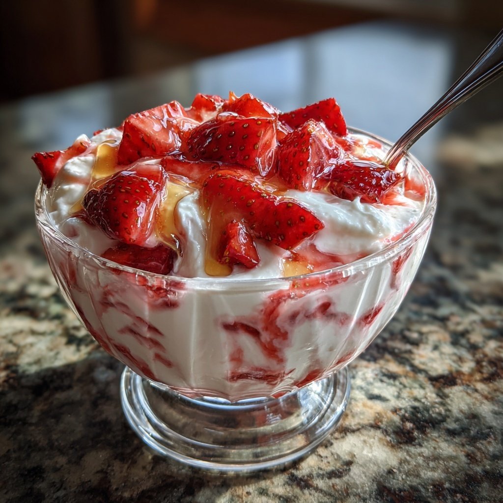 Fresh Strawberry Yogurt Dessert