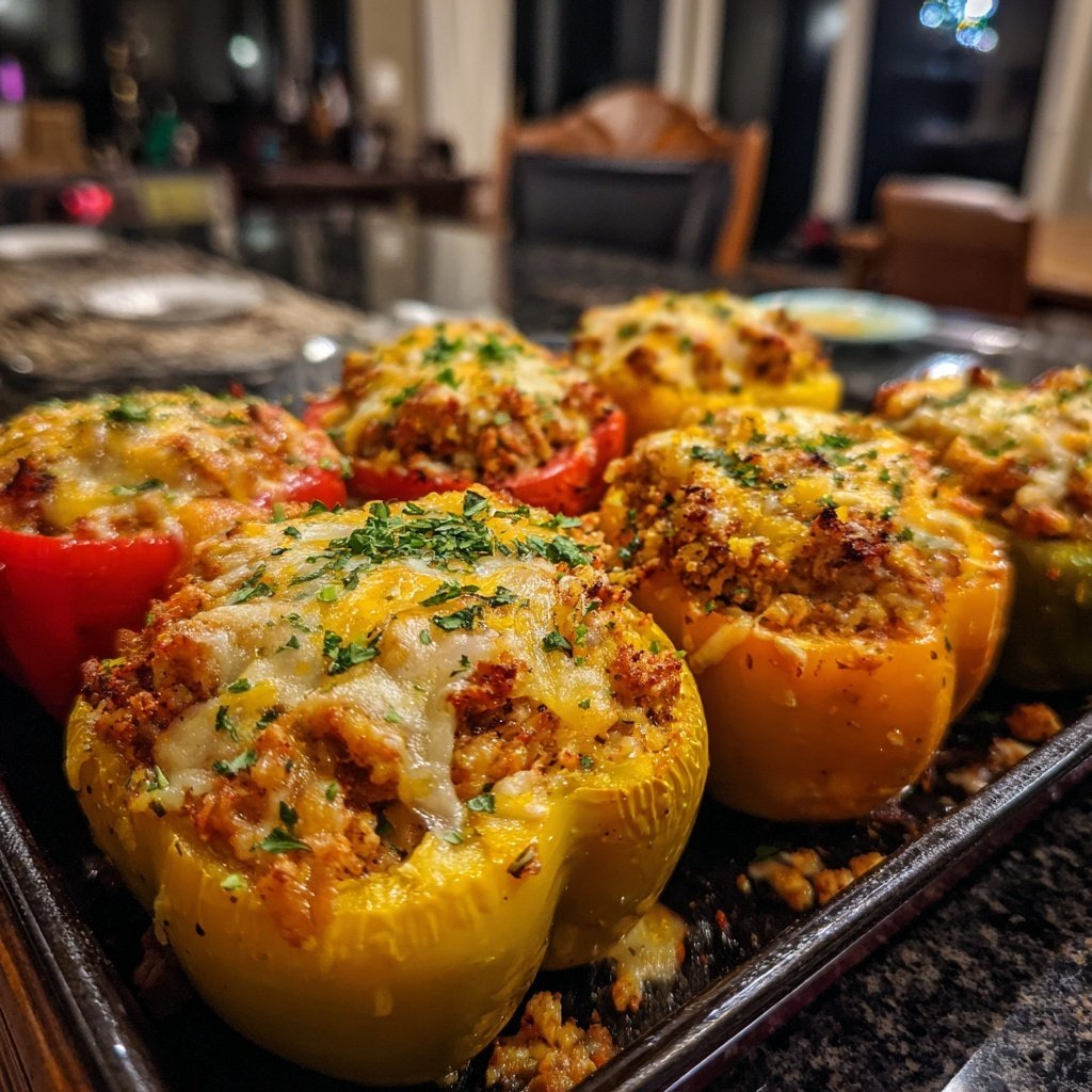 Ground Chicken Stuffed Peppers