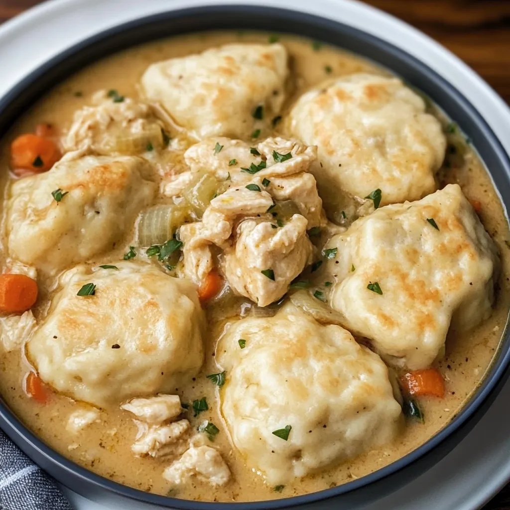 Easy Chicken and Dumplings with Biscuits